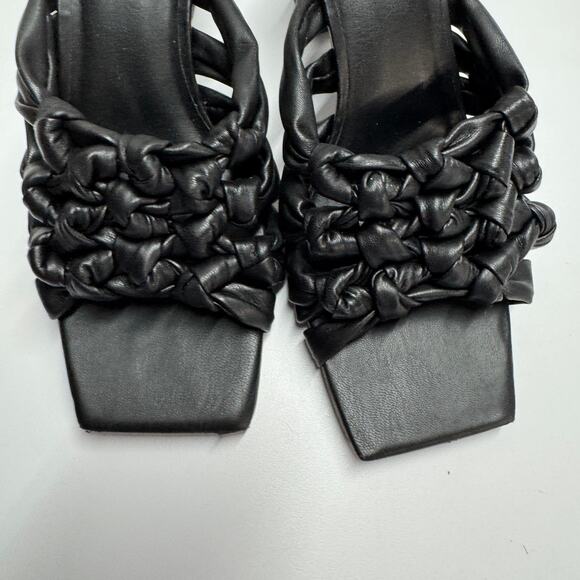 Open Edit Heels Womens 8 Black Quinn Knotted Strappy‎ Open Square Toe - Picture 9 of 10